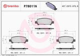 Brembo OE Prem NAO Ceramic Pads (Rear) - 98-03 Subaru Forester/99-03 Impreza/00-09 Legacy by Brembo P78011N-BRE