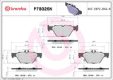 Brembo OE Prem NAO Ceramic Pads (Rear) - 16-20 Subaru WRX/15-19 Legacy/Outback/2019 Crosstrek by Brembo P78026N-BRE