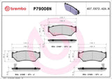 Brembo OE Prem NAO Ceramic Pads (Front) - 98-04 Chevy Tracker/96-97 Geo Tracker by Brembo P79008N-BRE