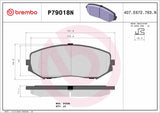 Brembo OE Prem NAO Ceramic Pads (Front) - 06-13 Suzuki Grand Vitara by Brembo P79018N-BRE