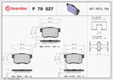 Brembo OE PRIME LowMet Brake Pads (Rear) - 07-13 Suzuki SX4/2012 SX4 Crossover by Brembo P79027-BRE