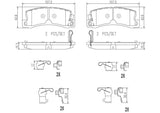 Brembo OE Prem NAO Ceramic Pads (Rear) - 90-91 Lexus ES250/92-99 ES300/98-99 Toyota Camry by Brembo P83015N-BRE