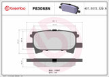 Brembo OE Prem NAO Ceramic Pads (Rear) - 06-08 RX400h/04-07 Toyota Highlander by Brembo P83068N-BRE