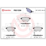 Brembo OE Prem NAO Ceramic Pads (Front) - 17-18 Toyota Corolla iM/13-19 Yaris by Brembo P83133N-BRE