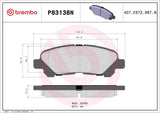 Brembo OE Prem NAO Ceramic Pads (Rear) - 08-13 Toyota Highlander by Brembo P83138N-BRE