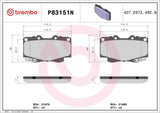 Brembo OE Prem NAO Ceramic Pads (Front) - 00-04 Toyota Tacoma by Brembo P83151N-BRE