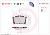 Brembo OE Prem LowMet Pads (Rear) - Audi by Brembo P85017-BRE