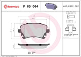 Brembo OE PRIME LowMet Brake Pads (Rear) - 04-06 VW Phaeton by Brembo P85064-BRE