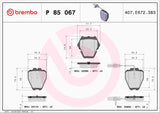Brembo OE Prem LowMet Pads (Front) - Audi by Brembo P85067-BRE