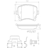 Brembo OE Prem NAO Ceramic Pads (Rear) - Audi by Brembo P85076N-BRE