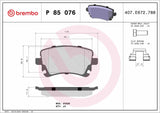 Brembo OE Prem LowMet Pads (Rear) - Audi by Brembo P85076-BRE