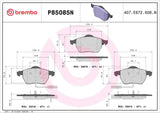 Brembo OE Prem NAO Ceramic Pads (Front) - VW/Audi by Brembo P85085N-BRE