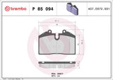 Brembo OE Prem LowMet Pads (Front) - Porsche by Brembo P85094-BRE