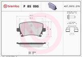 Brembo OE Prem LowMet Pads (Rear) - VW by Brembo P85095-BRE