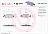 Brembo OE Prem LowMet Pads (Front) - Audi by Brembo P85098-BRE