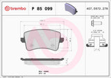 Brembo OE Prem LowMet Pads (Rear) - Audi by Brembo P85099-BRE