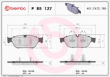Brembo OE Prem LowMet Pads (Front) - Audi by Brembo P85127-BRE