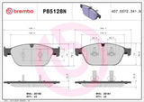 Brembo OE Prem NAO Ceramic Equivalent Pads (Front) - Audi by Brembo P85128N-BRE