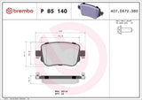 Brembo OE Prem LowMet Pads (Rear) - Audi by Brembo P85140-BRE