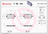 Brembo OE Prem LowMet Pads (Rear) - Audi by Brembo P85150-BRE