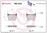 Brembo OE Prem NAO Ceramic Equivalent Pads (Front) - Audi by Brembo P85152N-BRE