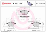 Brembo OE LowMet Brake Pads (Rear) - Audi by Brembo P85162-BRE