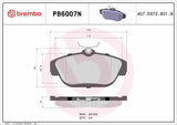 Brembo OE Prem NAO Ceramic Pads (Front) - 94-97 Volvo 960/97-98 S90/V90 by Brembo P86007N-BRE
