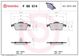 Brembo OE LowMet Brake Pads (Rear) - 00-06 Volvo S60/ Volvo V70/ Volvo XC70/ Volvo S80 by Brembo P86014-BRE