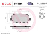 Brembo OE Prem NAO Ceramic Pads (Rear) - 13-15 Land Rover LR2 by Brembo P86021N-BRE
