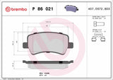 Brembo OE Prem LowMet Pads (Rear) - 13-15 Land Rover LR2 by Brembo P86021-BRE