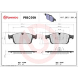 Brembo OE NAO Brake Pads (Front) - 16-17 Volvo XC60 by Brembo P86026N-BRE