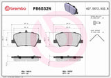 Brembo OE PRIME Ceramic Brake Pads (Rear) - 19-24 Volvo XC40 by Brembo P86032N-BRE