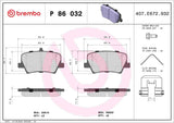 Brembo OE PRIME LowMet Brake Pads (Rear) - 19-24 Volvo XC40 by Brembo P86032-BRE