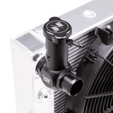 Chase Bays BMW E30/E36/E46 OE 1.5in Push-On Hose Style Tucked Aluminum Radiator w/16in Ultra Fan by Chase Bays CB-E306RAD-15-16UFAN