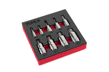 9-Piece Triple Square Socket Set by Tuhls TUHLS-0034