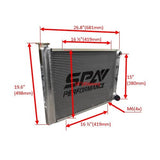 SPA Performance 26.8x19.6" Lightweight Late Model Radiator (Double Pass) w/ Remote Fill Tank (Red Cap) by SPA Performance CMBDRTUS008
