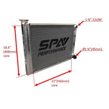 SPA Performance 26.8x19.6" Lightweight Late Model Radiator (Double Pass) w/ Remote Fill Tank (Black Cap) by SPA Performance CMBDRTUS010