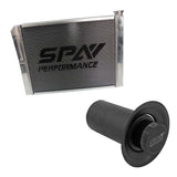 SPA Performance 26.8x19.6" Lightweight Late Model Radiator (Double Pass) w/ Remote Fill Tank (Black Cap) by SPA Performance CMBDRTUS010