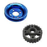 VW syncro Audi 80 90 100 4000 rabbit 1.8 8v underdrive Pulley - BLUE + VW 8V super light crank timing gear by SPA Performance CMBUSASETOUT05