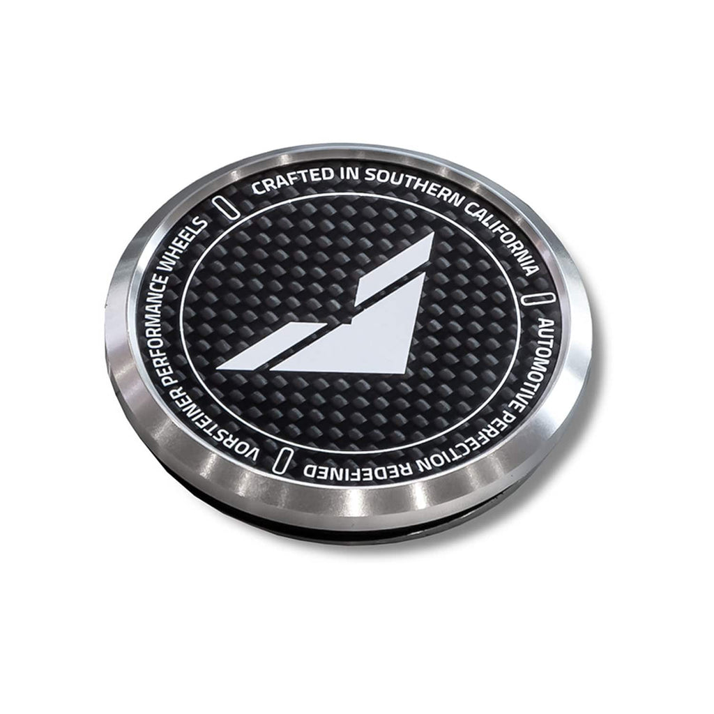 Vorsteiner Carbon Fiber Aluminum Center Cap (Black w/ White Logo ...