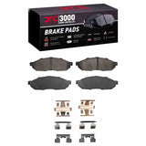 Dynamic Friction 1980-1983 Honda Civic Hatchback Front 3000 Semi-Metallic Brake Pads and Hardware Kit by Dynamic Friction Company 1311-0281-02