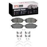 Dynamic Friction 2016-2025 Toyota Hilux (Mexico) Front 3000 Semi-Metallic Brake Pads and Hardware Kit by Dynamic Friction Company 1311-2006-01