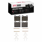 Dynamic Friction 1967-1991 Mercedes-Benz 350SDL Rear 5000 Advanced Low Metallic Brake Pads and Hardware Kit by Dynamic Friction Company 1551-0031-05
