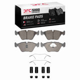 Dynamic Friction 1989-2006 Audi 200 Front 5000 Advanced Low Metallic Brake Pads and Hardware Kit by Dynamic Friction Company 1551-0394-11