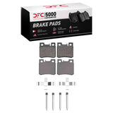 Dynamic Friction 1987-2000 Mercedes-Benz 300E Rear 5000 Advanced Low Metallic Brake Pads and Hardware Kit by Dynamic Friction Company 1551-0495-02