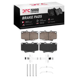 Dynamic Friction 1990-1992 Toyota Land Cruiser Front 5000 Advanced Semi Metallic Brake Pads and Hardware Kit by Dynamic Friction Company 1551-0502-02