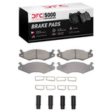 Dynamic Friction 1992-2006 Hummer H1 Rear/Front 5000 Advanced Low Metallic Brake Pads and Hardware Kit by Dynamic Friction Company 1551-0651-01