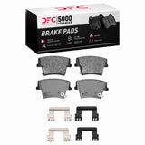 Dynamic Friction 2006-2014 Dodge Charger Rear 5000 Advanced Semi Metallic Brake Pads and Hardware Kit by Dynamic Friction Company 1551-1057-12