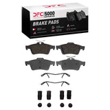 Dynamic Friction 2003-2020 Mazda 3 Rear 5000 Advanced Ceramic Brake Pads and Hardware Kit by Dynamic Friction Company 1551-1095-02