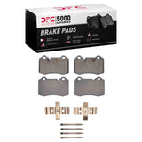 Dynamic Friction 2007-2019 Maserati Quattroporte Rear 5000 Advanced Low Metallic Brake Pads and Hardware Kit by Dynamic Friction Company 1551-1166-01